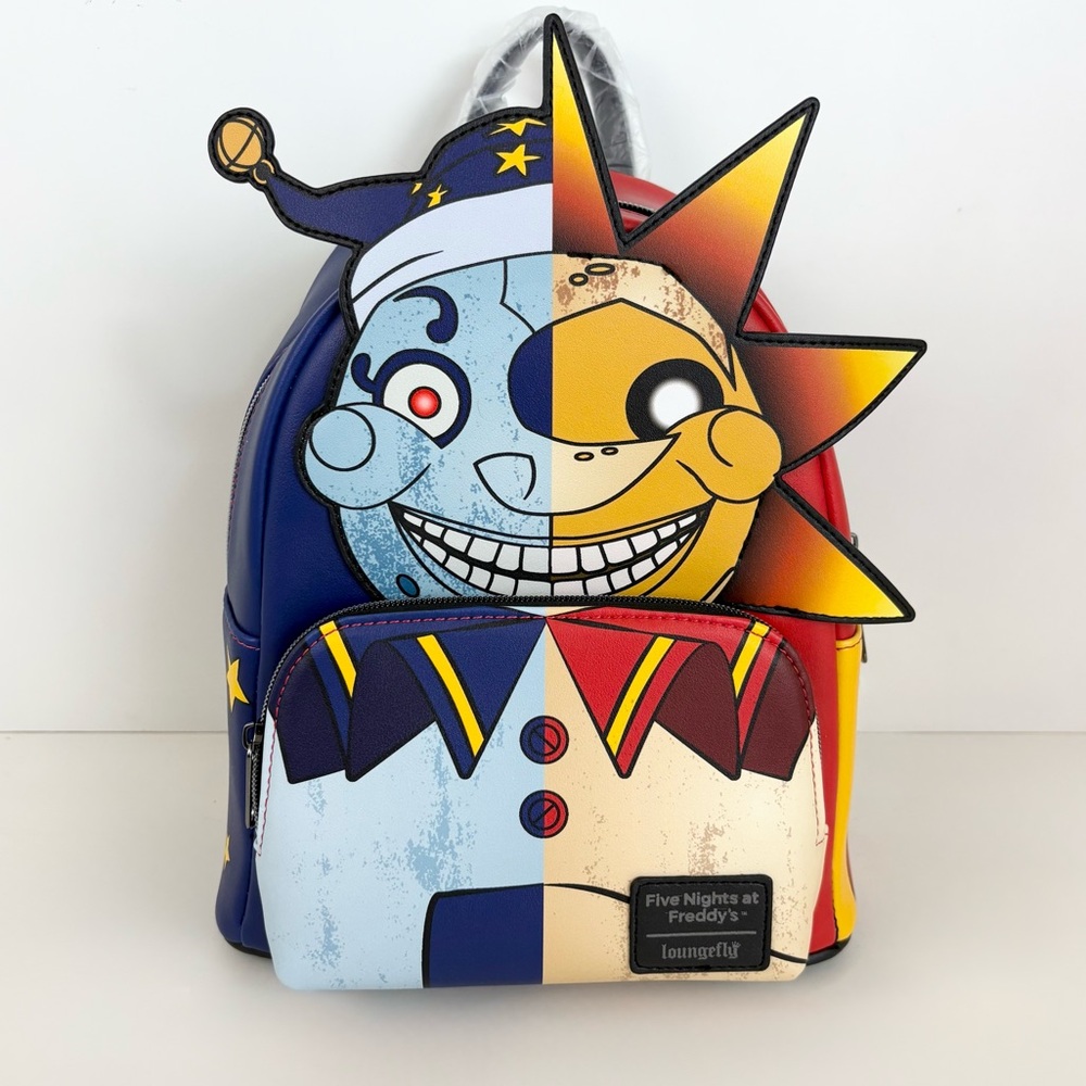 Loungefly Five Nights At Freddy’s Security Breach Sun & Moon Mini Backpack New